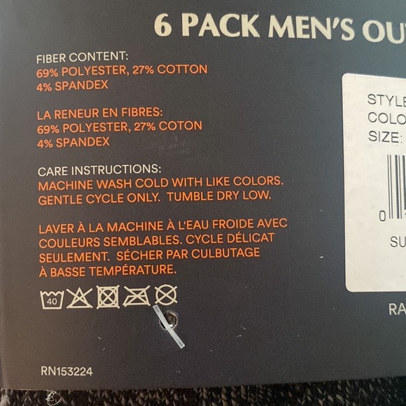 Rainforest 6 Pack Men’s Outdoor Crew Socks - Picture 5 of 6